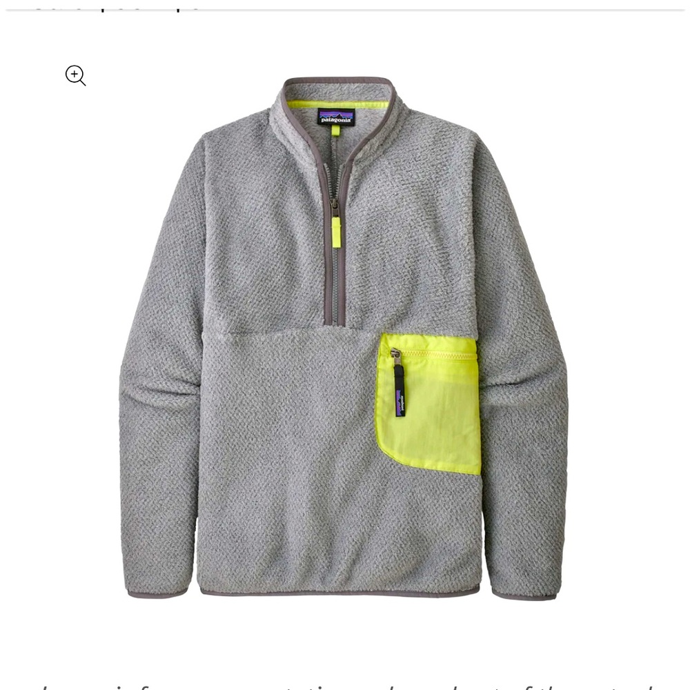 Patagonia Women’s Gray and Yellow Half-Zip Size Medium